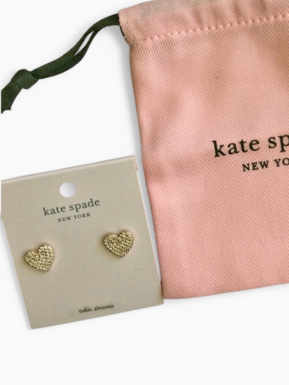 Kate Spade Rose Gold Pavé Heart Stud Earrings – NWT - Picture 13 of 14